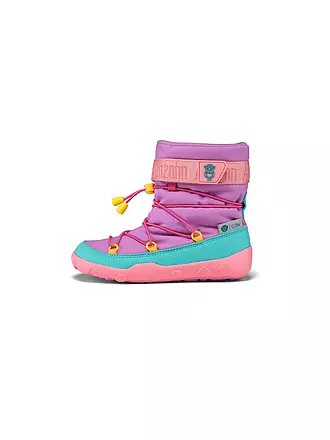 AFFENZAHN | Kinder Barfußschuhe - Stiefel SNOWY Flamingo | lila