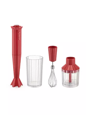 ALESSI | Stabmixer Set PLISSE 5tlg  TH. Harz/Weiss | rot