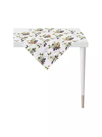 APELT | Mitteldecke 85x85cm HERBSTZEIT Mint | weiss