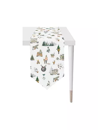 APELT | Tischband WINTERWELT 32x175cm Grau | weiss