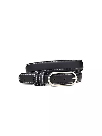 BECKSÖNDERGAARD | Ledergürtel GLOSSY NOLA LEATHER BELT Dusty Cedar Red | schwarz