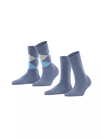 BURLINGTON | Damen Socken EVERYDAY 2-er Pkg 36-41 brown sugar | blau