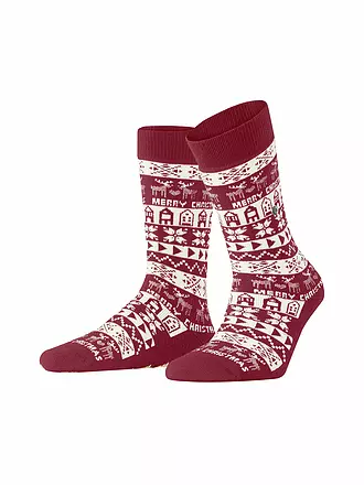 BURLINGTON | Damen Socken MERRY CHRISTMAS 36-41 black | rot