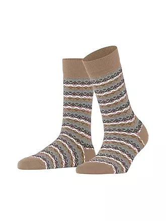 BURLINGTON | Damen Socken MODERN FAIR ISLE 36-41 barolo | camel