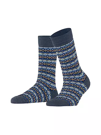 BURLINGTON | Damen Socken MODERN FAIR ISLE 36-41 barolo | blau