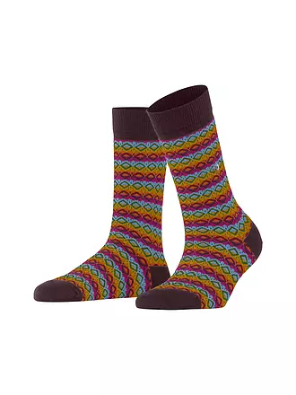 BURLINGTON | Damen Socken MODERN FAIR ISLE 36-41 black | dunkelrot