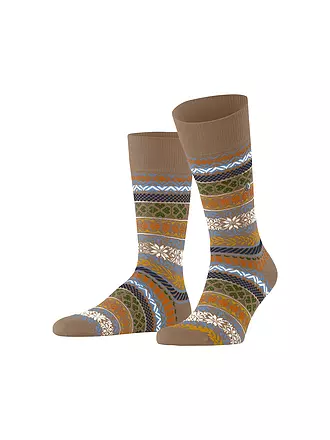 BURLINGTON | Herren Socken COUNTRY FAIR ISLE 40-46 camel | dunkelrot