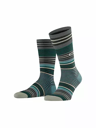 BURLINGTON | Herren Socken STRIPE 40-46 lagoon | schwarz