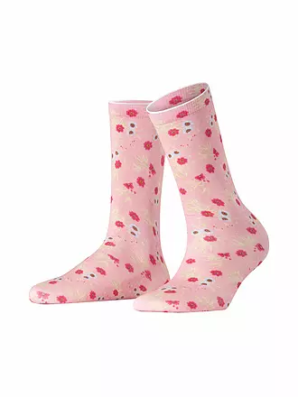 BURLINGTON | Socken FLORAL ROMANCE 36-41 white | rosa