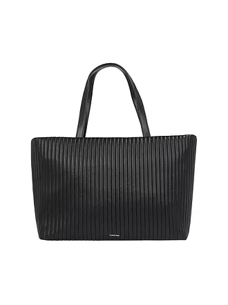 CALVIN KLEIN | Tasche - Shopper MINI LINE QUILT Medium | schwarz