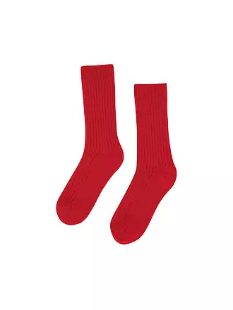 COLORFUL STANDARD | Socken MERINO WOOL 41-46 lava grey | rot