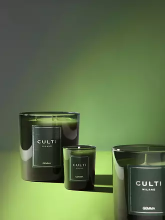 CULTI | Weihnachtskerze 270g klein GEMMA Grün | dunkelrot