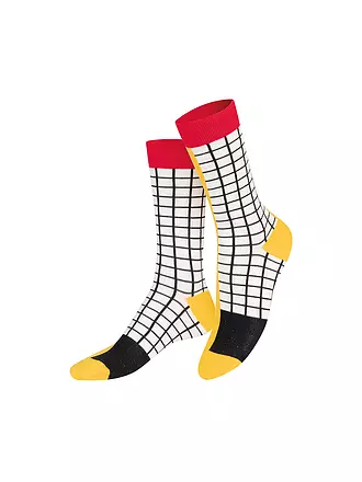 EAT MY SOCKS | Socken 36-45 FRENCH FRIES gelbschwarzweiss | weiss