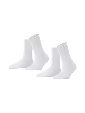 FALKE | Happy  Socken 2er Pkg barolo | weiss