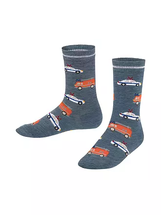 FALKE | Jungen Socken light grey melange | blau