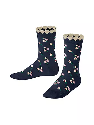 FALKE | Mädchen Socken DITSY FLOWERS space blue | rot