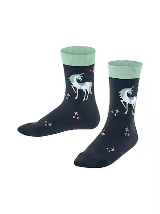 FALKE | Mädchen Socken MAGIC UNICORN candy pink | dunkelblau