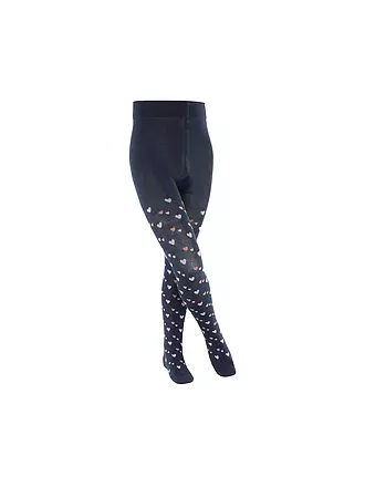 FALKE | Mädchen Strumpfhose CUTE HEARTS space blue | hellgrau