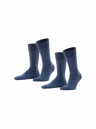 FALKE | Socken 2er Pkg HAPPY dark brown | blau