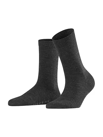 FALKE | Socken Soft Merino anthrazit | hellgrau