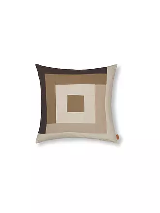 FERM LIVING | Border-Patchworkkissen mit Rand Coffe Dark Sand  | 