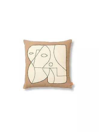 FERM LIVING | Kissen FIGURE CUSHION 50x50 Taupe White  | 