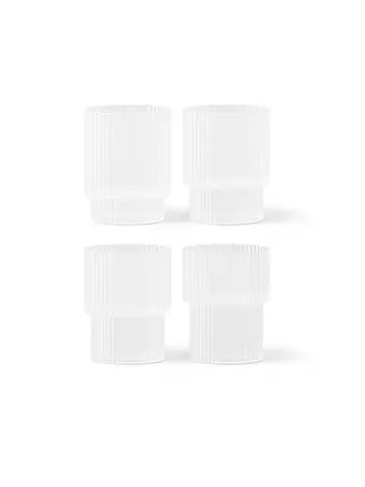 FERM LIVING | Trinkglas 4er-Set RIPPLE Frosted  | 