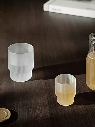 FERM LIVING | Trinkglas 4er-Set RIPPLE Frosted  | 