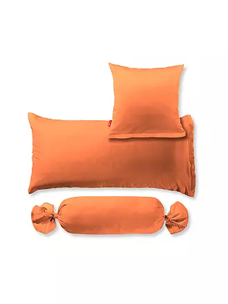 FLEURESSE | Satin Kissenbezug ROYAL UNI 2er 40x40cm Orange | hellblau