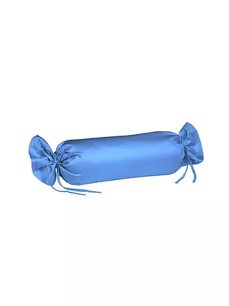 FLEURESSE | Satin Nackenrollenbezug Royal Uni 15x40cm Silber | hellblau