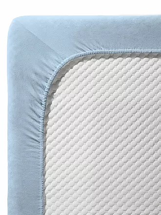 FLEURESSE | Satin Spannleintuch Royal Uni 90x200cm Hellblau | creme