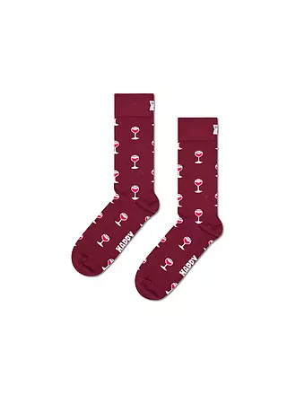 HAPPY SOCKS | Damen Socken GLASS OF WINE 36-40 dark red | dunkelrot