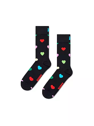 HAPPY SOCKS | Damen Socken HEART 36-40 black | schwarz