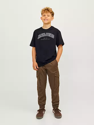 JACK & JONES | Jungen T-Shirt  JJECALEB VARSITY TEE | schwarz