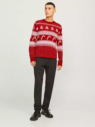 JACK & JONES | Pullover JJXMAS GABRIEL | dunkelrot