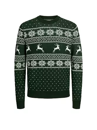 JACK & JONES | Pullover JJXMAS GABRIEL | dunkelgrün