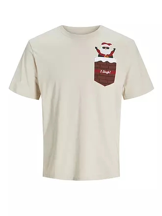 JACK & JONES | T-Shirt JJXMAS | beige