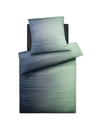 JOOP | Satin Bettwäsche 2x 70x90cm/200x200cm MOVE Aqua | grau