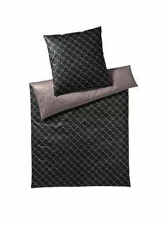 JOOP | Satin Bettwäsche 70x90cm/140x200cm CORNFLOWER DOUBLE Grau | schwarz