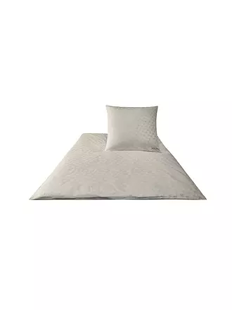 JOOP | Satin Bettwäsche Cornflower 2x 70x90cm/200x200cm Silber | beige