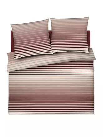 JOOP | Satin Bettwäsche SHUTTER 2x70x90cm/200x200cm Ocean | dunkelrot