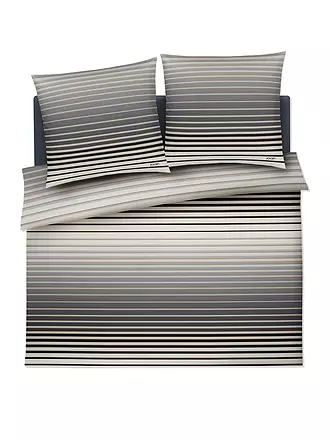 JOOP | Satin Bettwäsche SHUTTER 2x70x90cm/200x200cm Ocean | grau