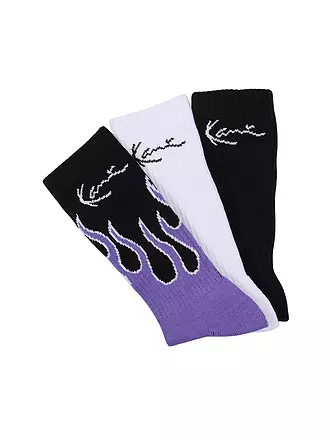 KARL KANI | Socken 3er Pkg. black, flames, white | bunt