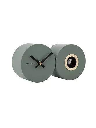 KARLSSON | Wanduhr CUCKOO DUO Jungle Green | hellgrau