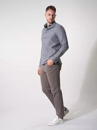 KNOWLEDGE COTTON APPAREL | Flanellhemd Slim Fit | hellgrau