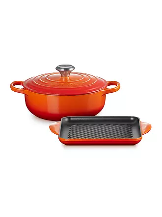 LE CREUSET | 2-teiliges Gusseisen Set 24cm Azure | orange