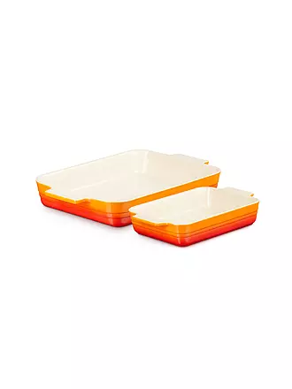 LE CREUSET | Auflaufform 2er-Set 25+32cm rechteckig KLASSIK Azure | orange