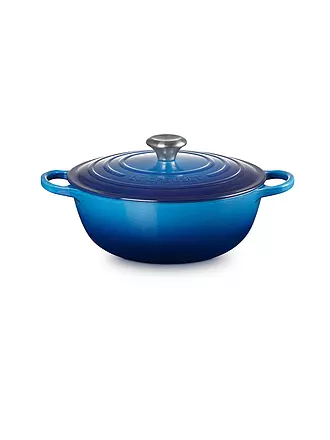 LE CREUSET | Gusseisen-Bräter mit Deckel 26cm LA MARMITE SIGNATURE Azure | dunkelrot