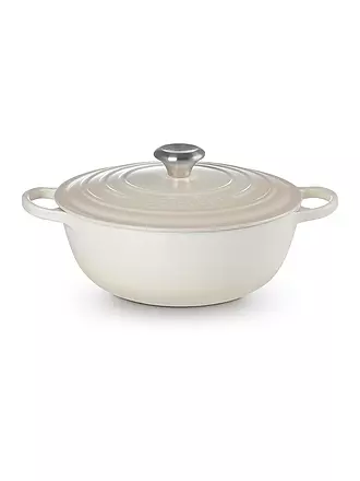 LE CREUSET | Gusseisen-Bräter mit Deckel 26cm LA MARMITE SIGNATURE Azure | creme