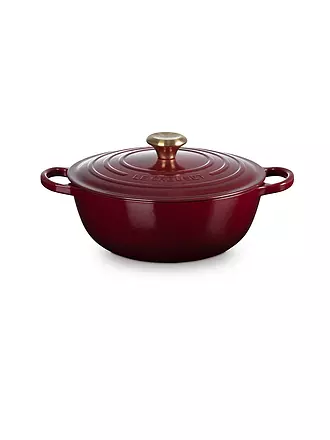 LE CREUSET | Gusseisen-Bräter mit Deckel 26cm LA MARMITE SIGNATURE Azure | dunkelrot